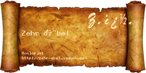 Zehr Ábel névjegykártya